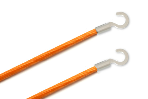 Gummischnüre mit Kabelschuhen, offen, orange
