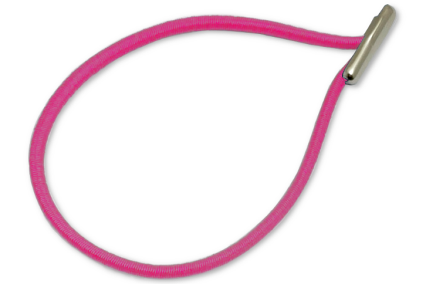 Gummischnüre in Tropfenform montiert, pink