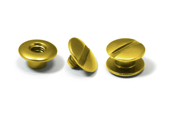 Tornillos de encuadernación de aluminio, dorados