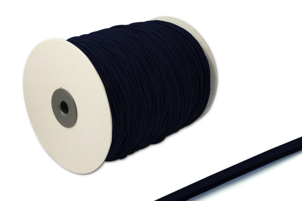Cordón de goma, 2,2 mm de diámetro, en rollo de 500 m, azul marino