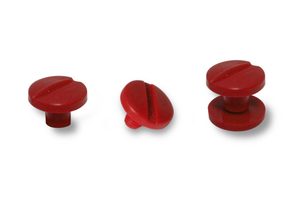 Tornillos de encuadernación, plástico, rojos
