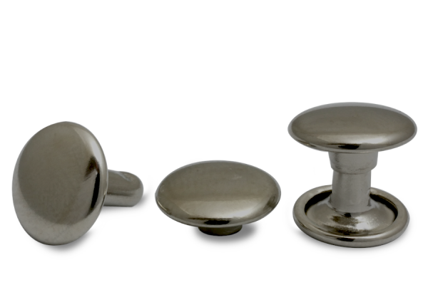 Remaches huecos dobles, cabeza de 9 mm de diámetro, base cerrada, anodizados en negro