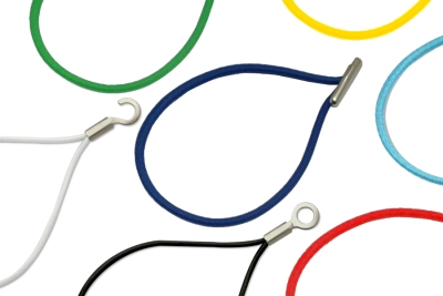 Cordones elásticos ensamblados en forma de gota