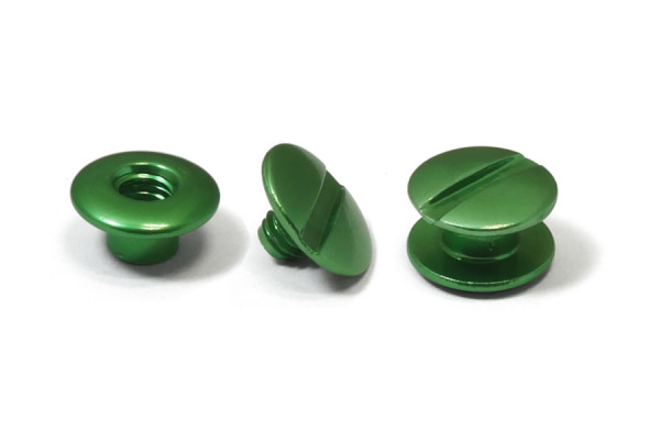 Tornillos de encuadernación de aluminio con cabeza redonda, verdes