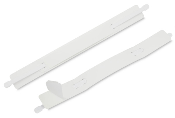 SK-Heftmechaniken, ummantelte Zunge mit Endkappen 150 x 16 mm, weiss