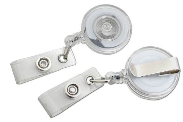 Ausweisjojos mit Gürtelclip, Kunststofflasche, transparent
