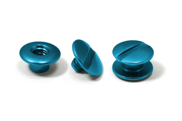 Tornillos de encuadernación de aluminio, turquesa