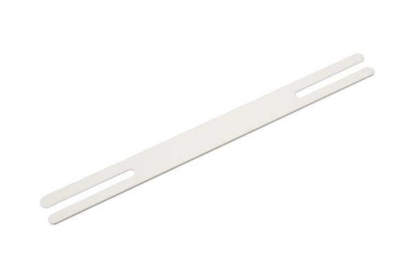 Flachheftzungen aus Kunststoff, flach offen, 150 mm, weiss