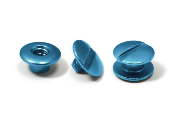 Tornillos de encuadernación de aluminio, azul claro