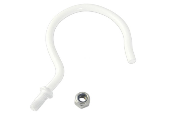Kollektionshaken aus Metall, 78 mm, mit Gewinde, weiss