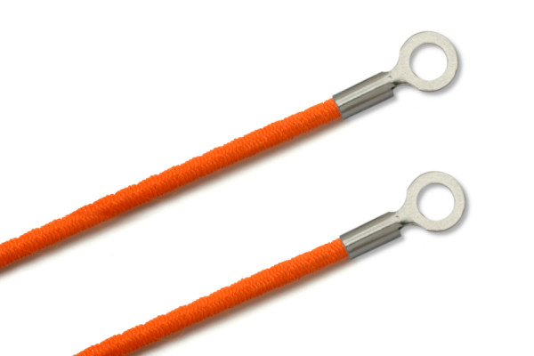 Gummischnüre mit Kabelschuhen, geschlossen, dunkel-orange
